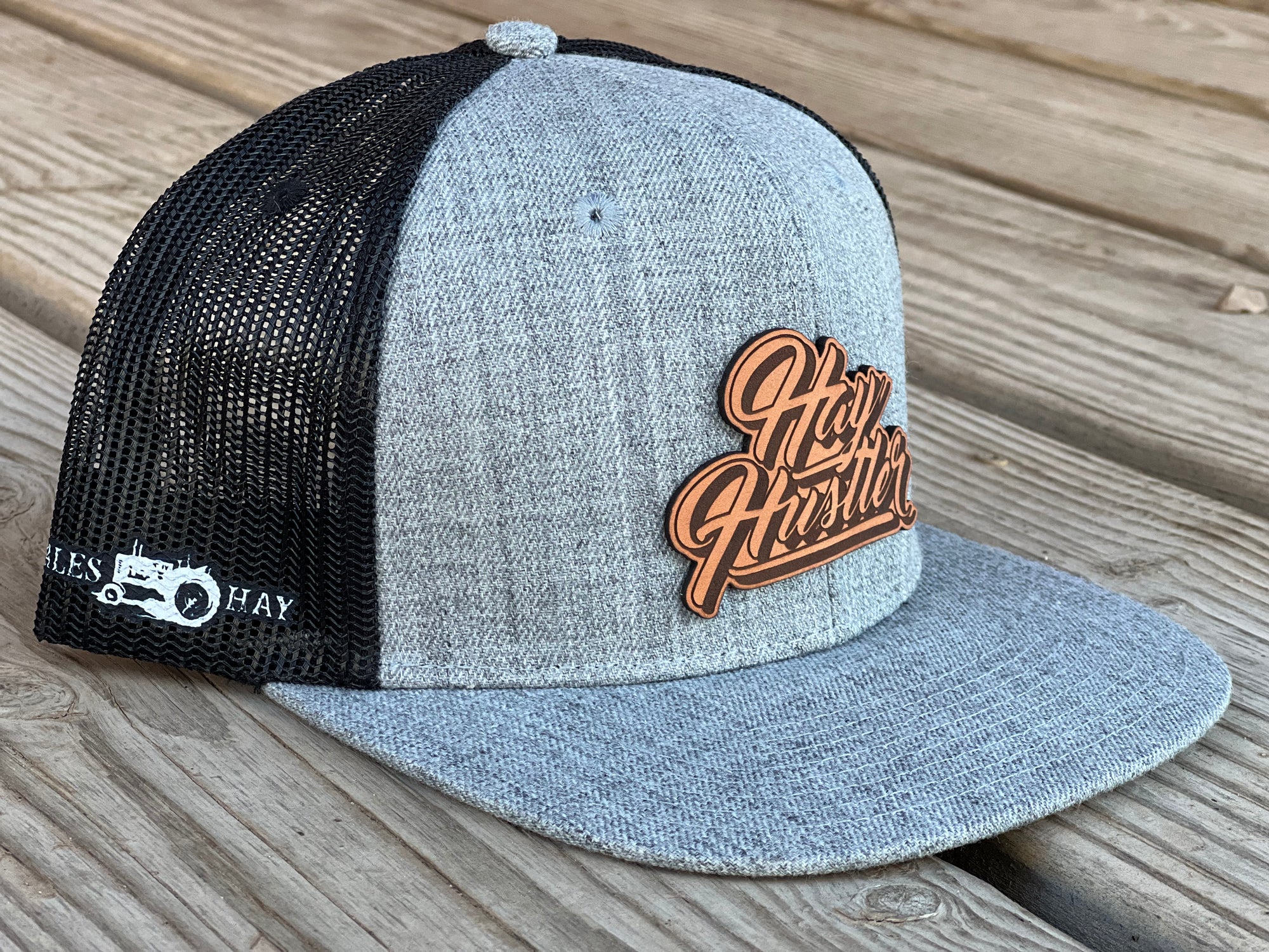 Hay Hustler Leather Patch Hat