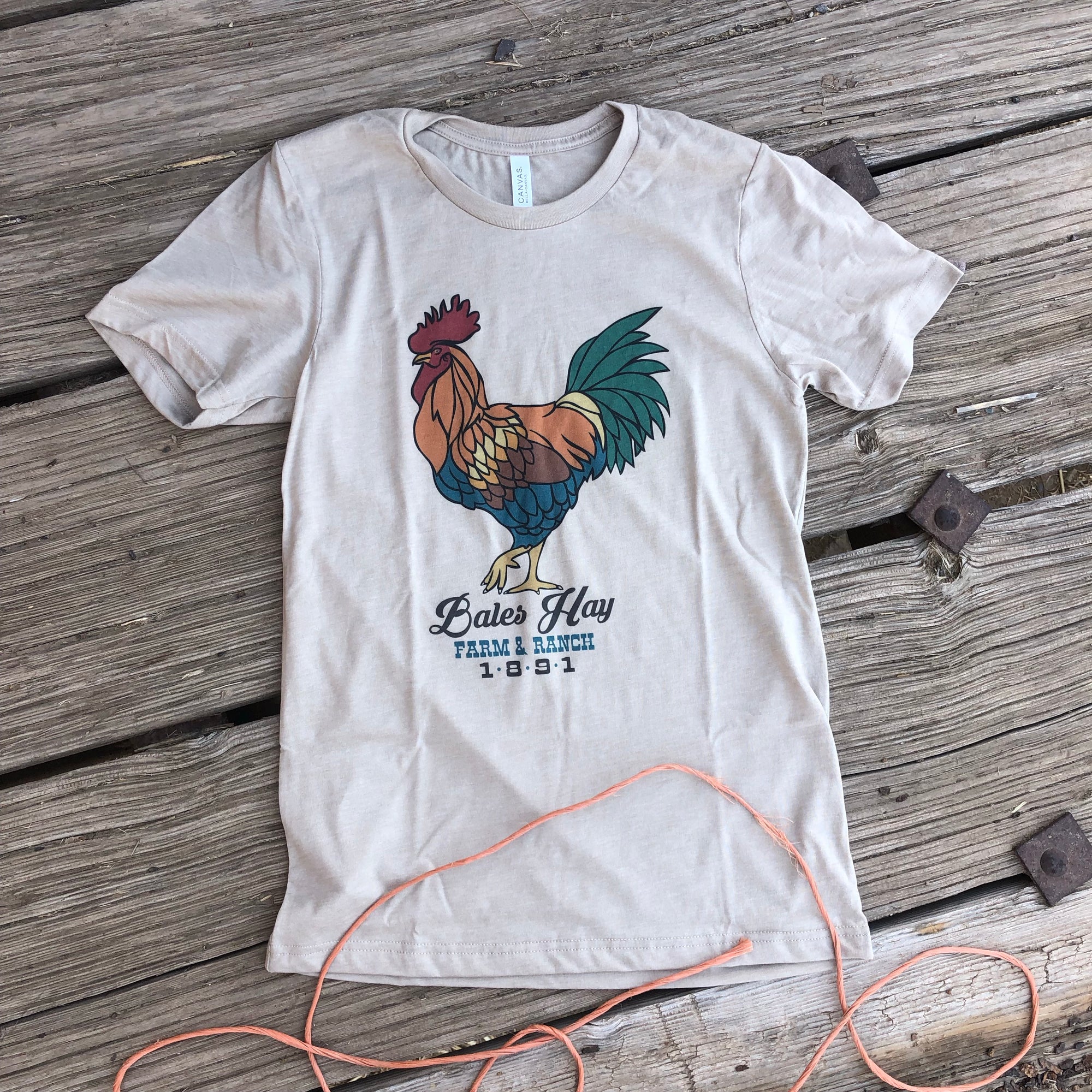 Unisex Crazy Rooster People Tee - Heather Tan