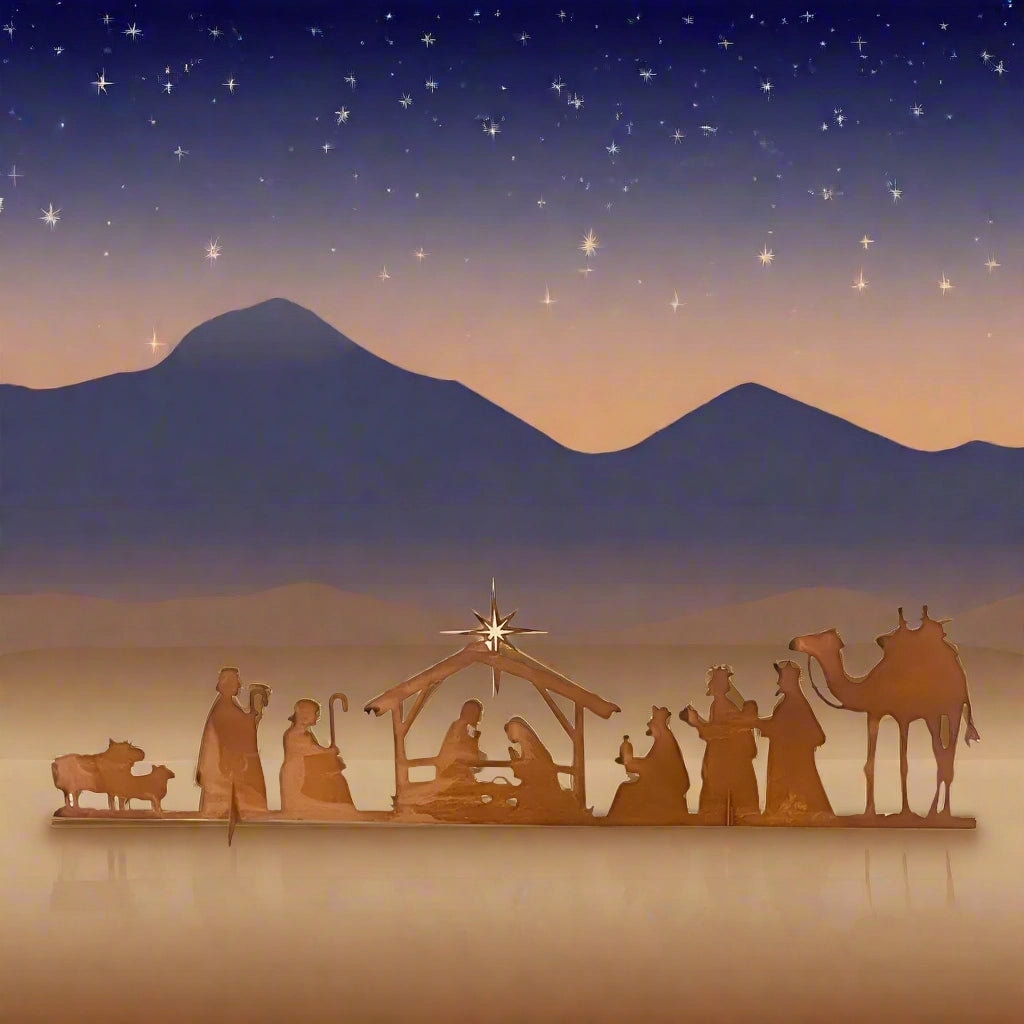 Nativity Rustic Metal Wall Mount