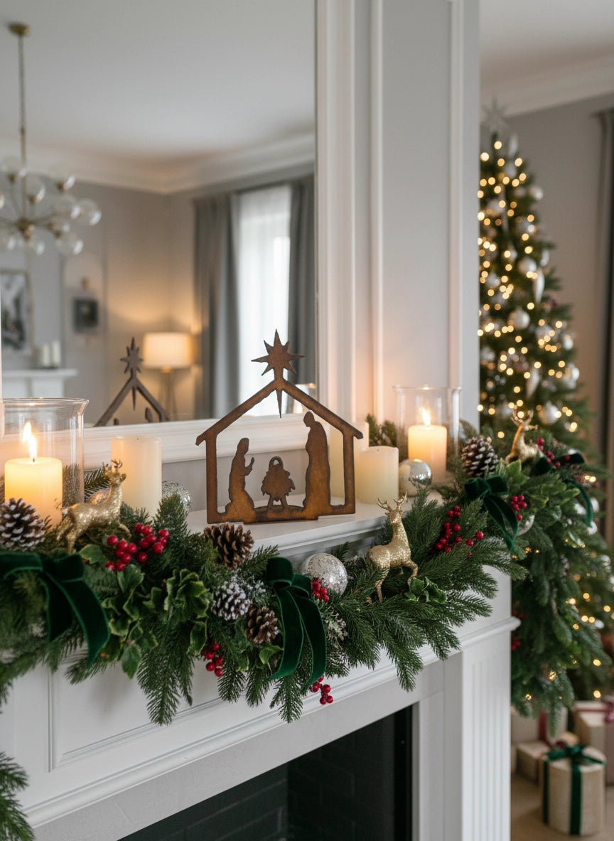 Nativity Rustic Metal Figurine