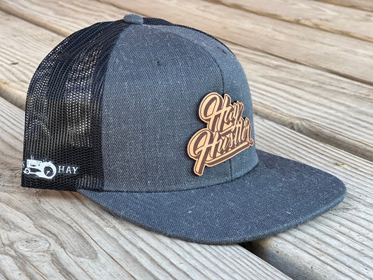 Hay Hustler Leather Patch Flat Bill Hat