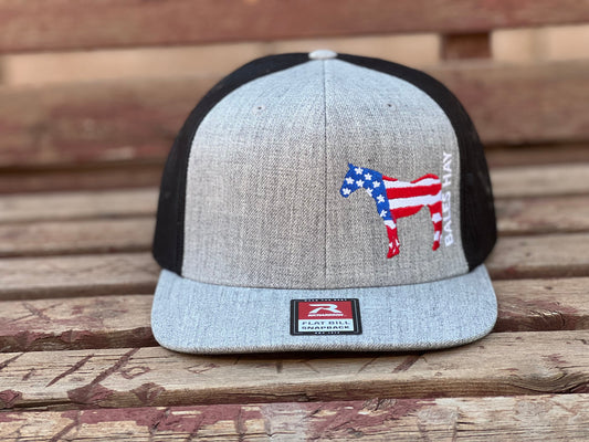 Patriotic Horse Flat Bill Hat
