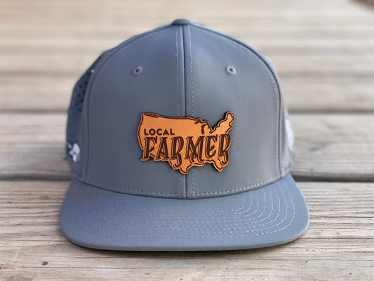 Local Farmer Brand Leather Patch Performance Hat