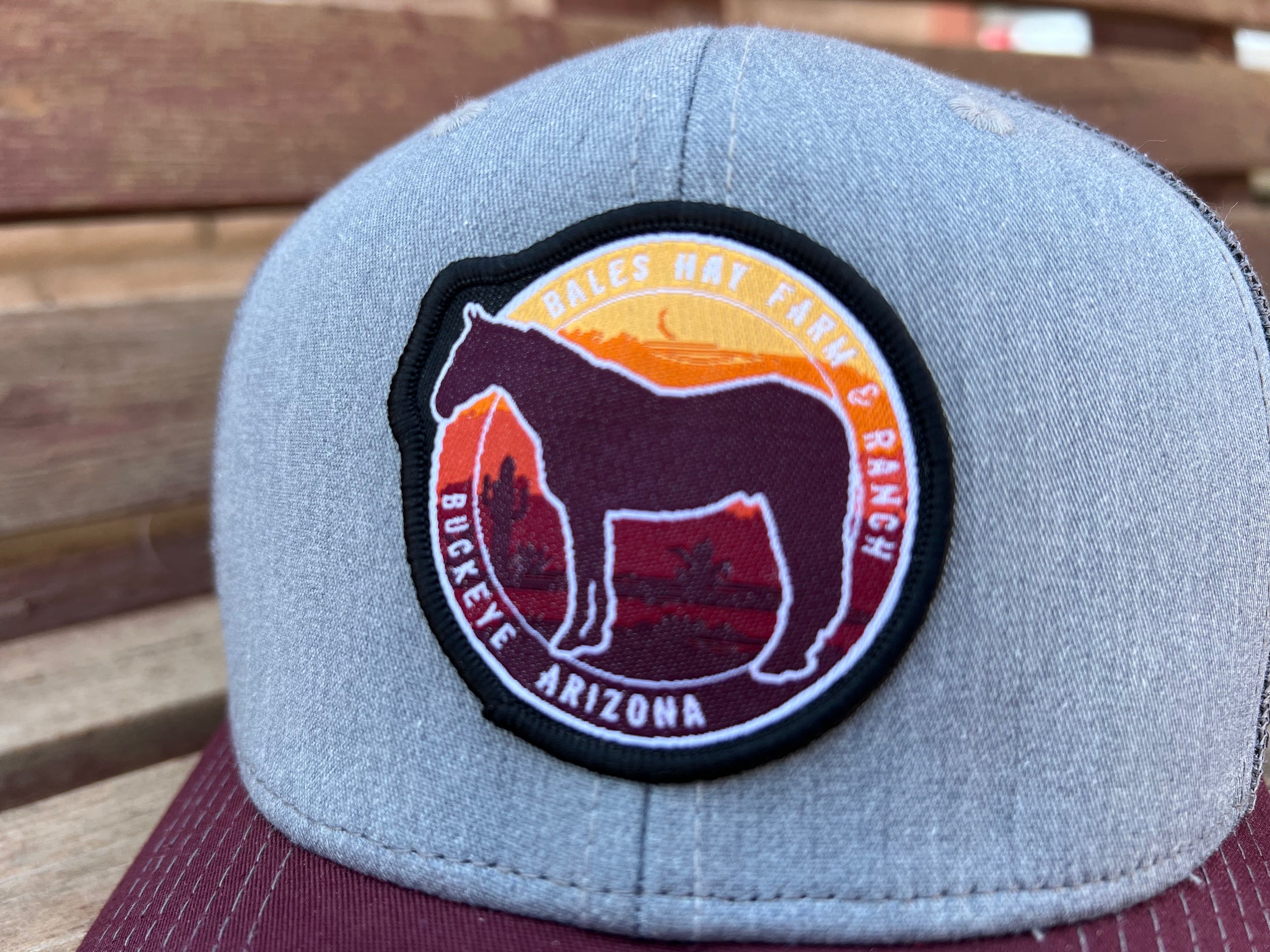 Sunset Horse Woven Patch Curve Bill