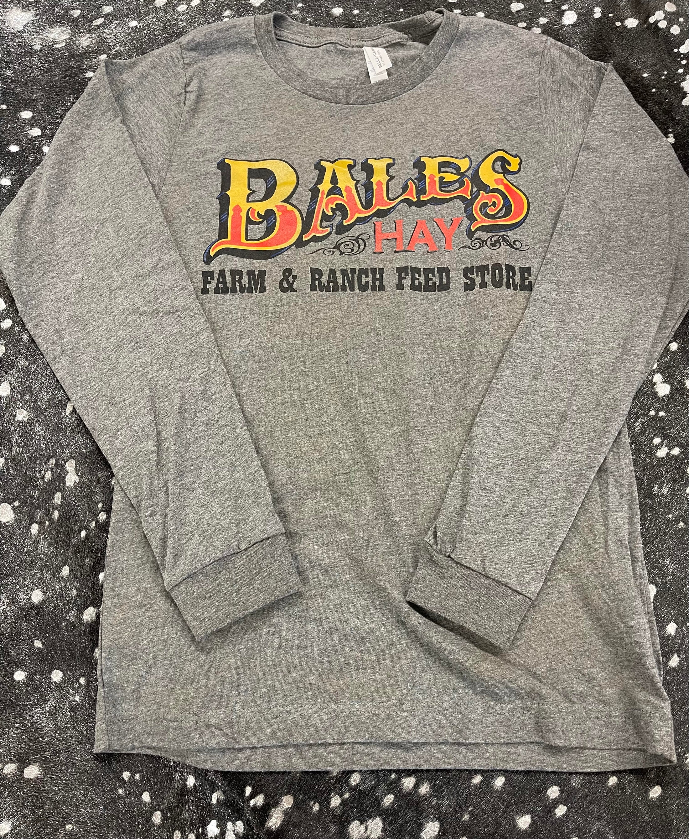 Original Bales Logo Long Sleeve - Heather Grey