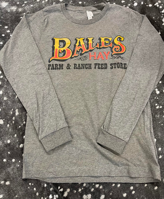 Original Bales Logo Long Sleeve - Heather Grey